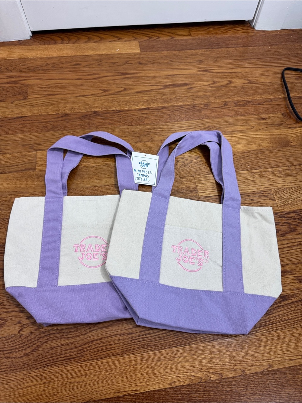 Two Trader‎ Joe’s Pastel Tote Bags